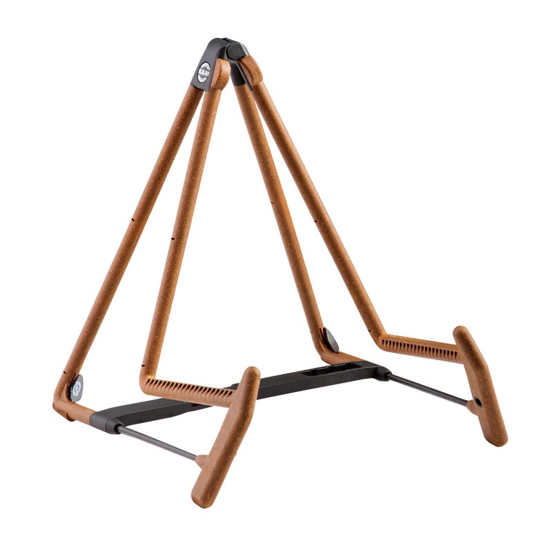 KM K&M KÃ¶nig & Meyer 17580.014.95 Heli 2 Acoustic Guitar Stand | Folding A-Frame for Acoustic Guitars | Adjustable & Collapsible | Sturdy & Durable | Proâ€™s Choice | German Made Cork Infused Rubber - Image 1
